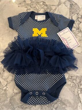 Two Feet Ahead Navy Polka Dot Tulle Tutu Baby Bodysuit
